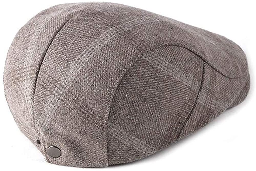 2 Pack Men's Cotton Flat Cap Ivy Gatsby Newsboy Hat (M)