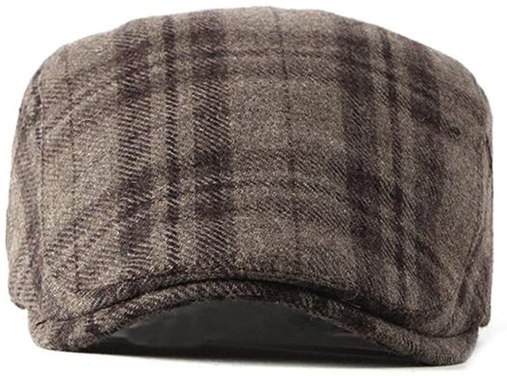 2 Pack Men's Cotton Flat Cap Ivy Gatsby Newsboy Hat (M)