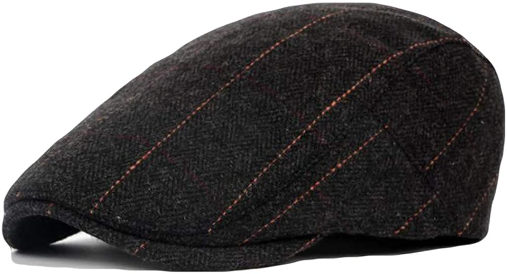 2 Pack Men's Cotton Flat Cap Ivy Gatsby Newsboy Hat (M)