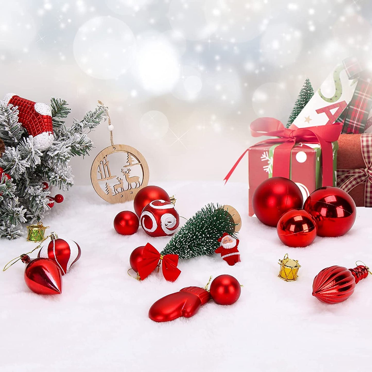 50 Pack Christmas Ball Ornaments Set