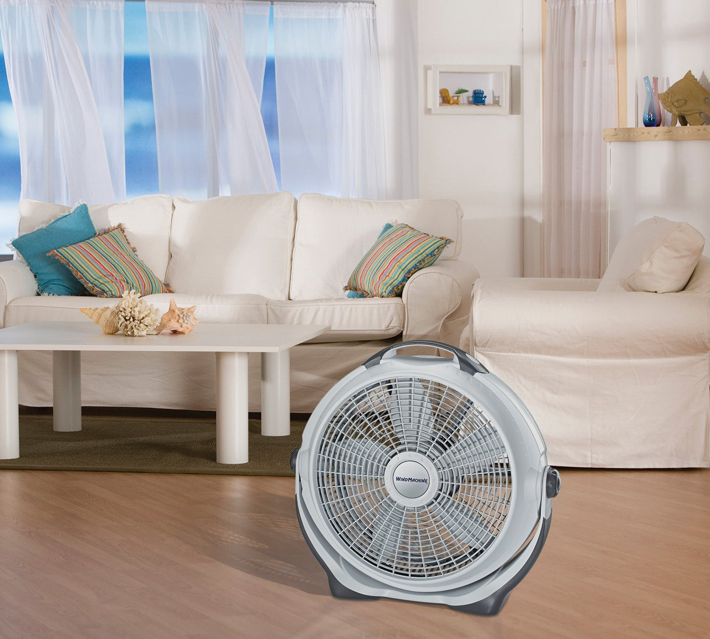 20" Air Circulator Wind Machine, 3-Speed Floor Fan w/ Pivoting Head