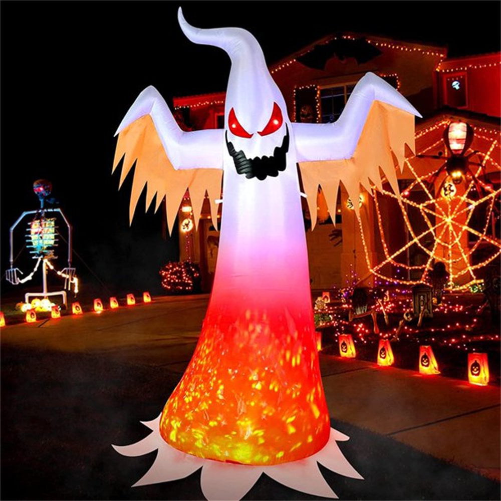 8 Ft Halloween Inflatables Red Eye Ghost w/  Color Changing LEDs