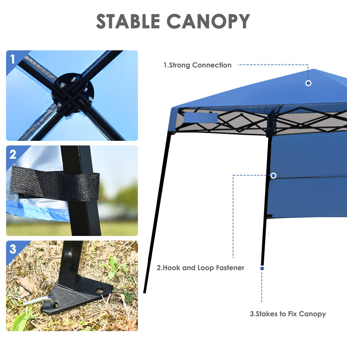 7' x 7' Gray Pop-up Outdoor Canopies