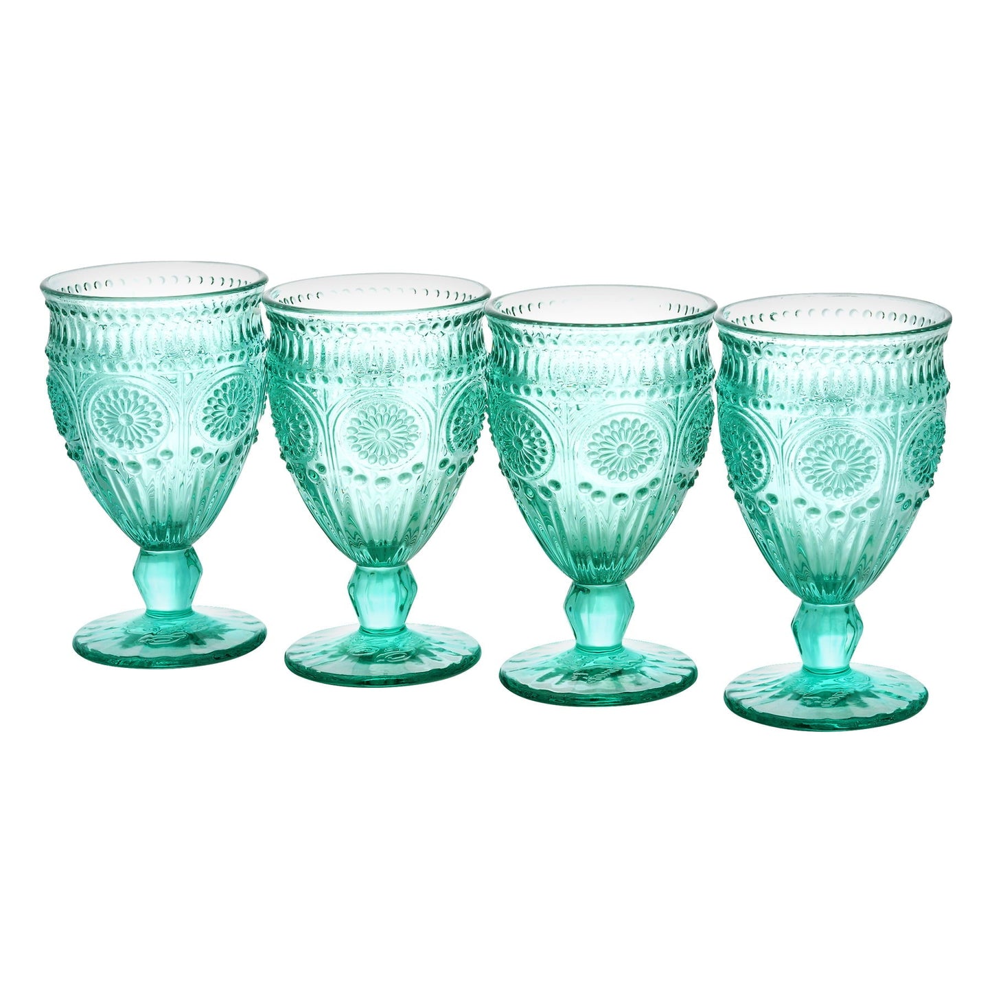 Set of 4 -12-Ounce Footed Glass Goblets