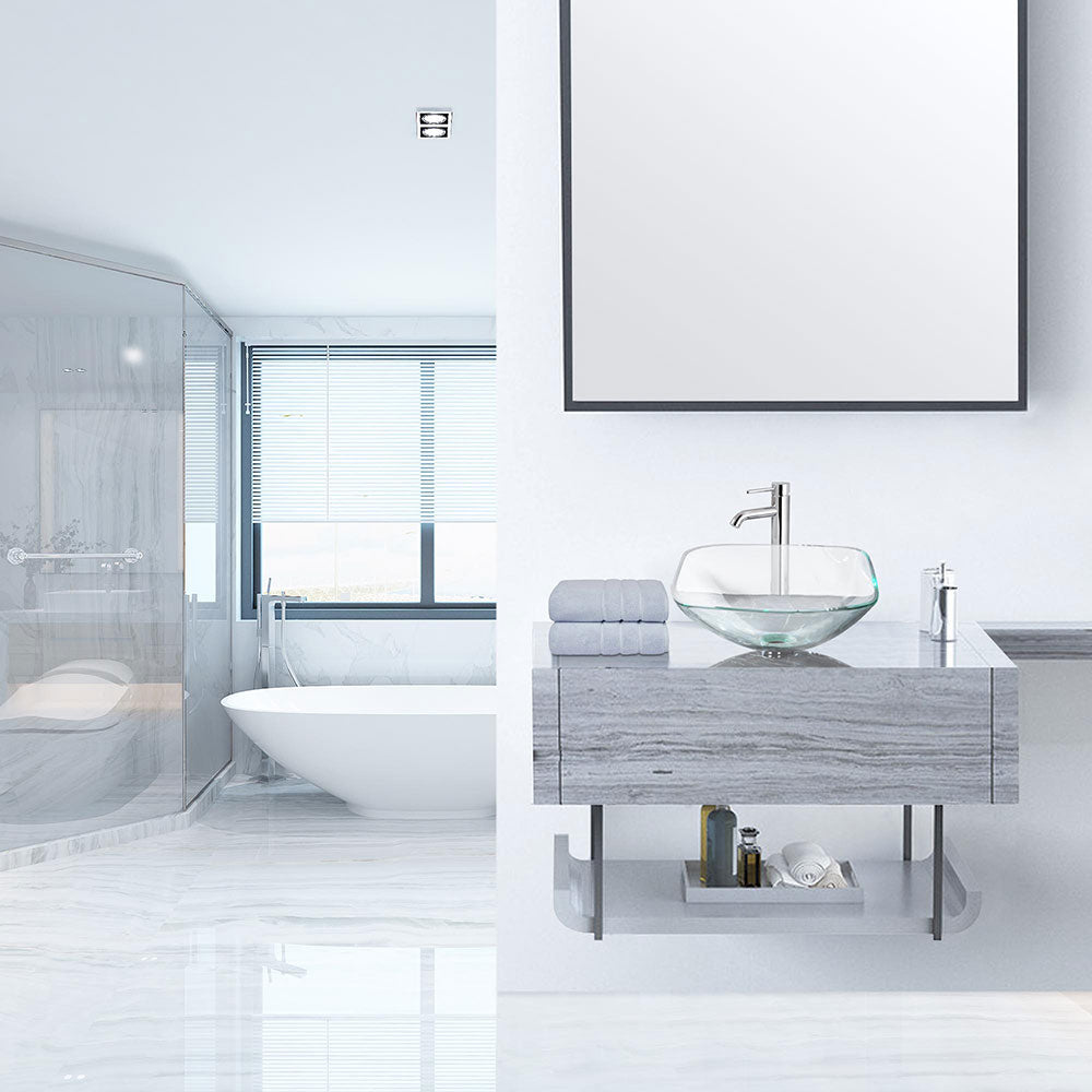 Bathroom Tempered Glass Round Vessel Sink