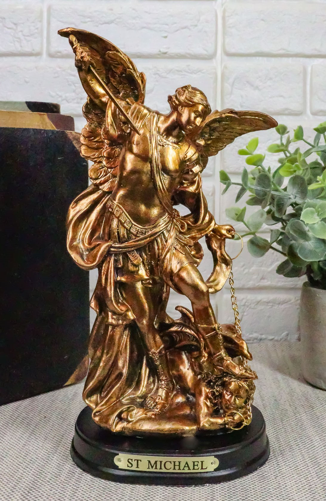 Archangel Michael Slaying Lucifer Statue 8"H