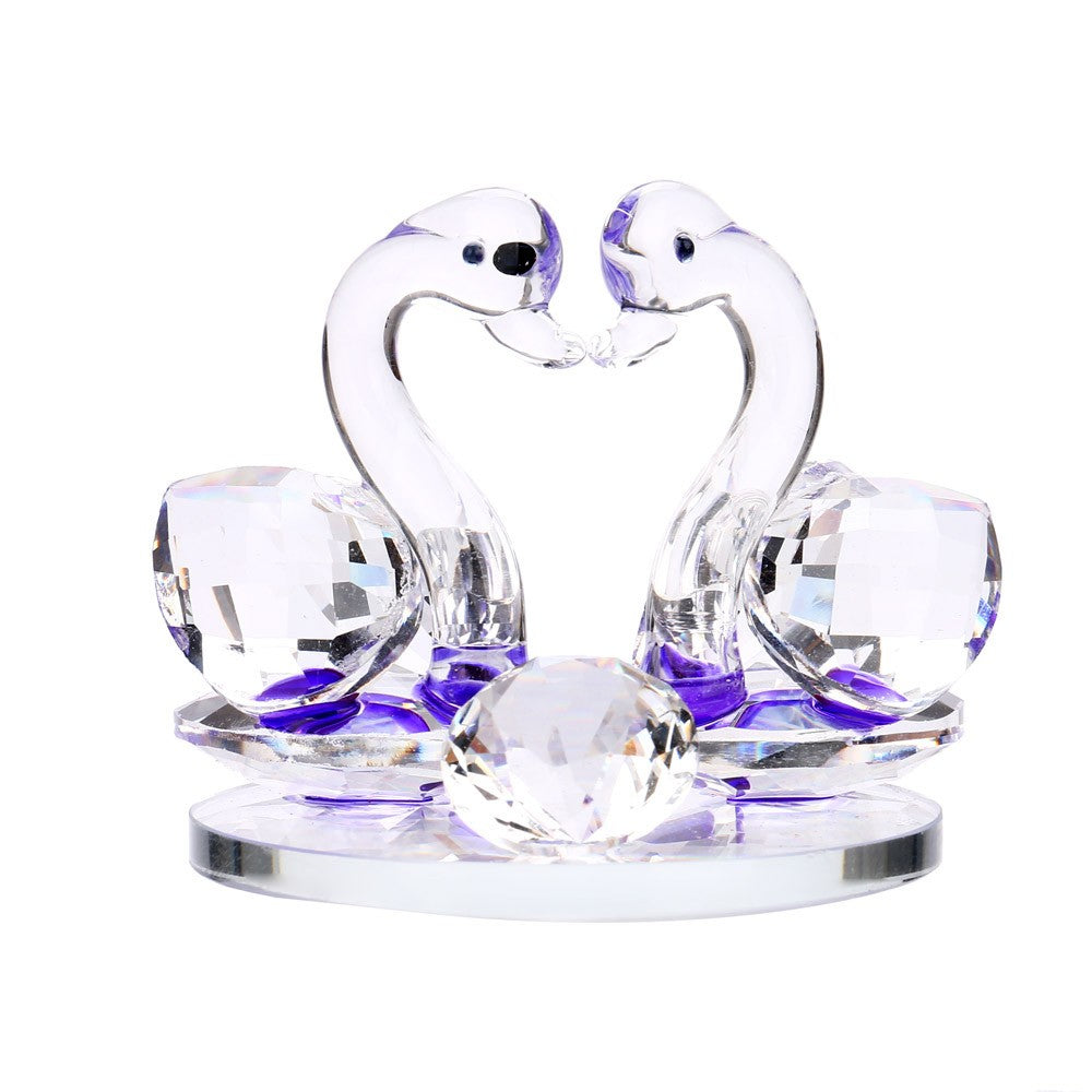 Crystal Swan Wedding Figurine for Home Decoration