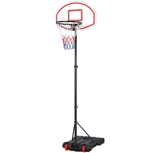 6.4-8.2 Ft. Height Adjustable Basketball Hoop System for Kids w/ Wheels