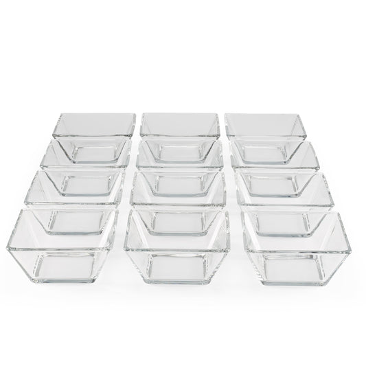 Square Glass Bowls Catering Pack, Set of 12