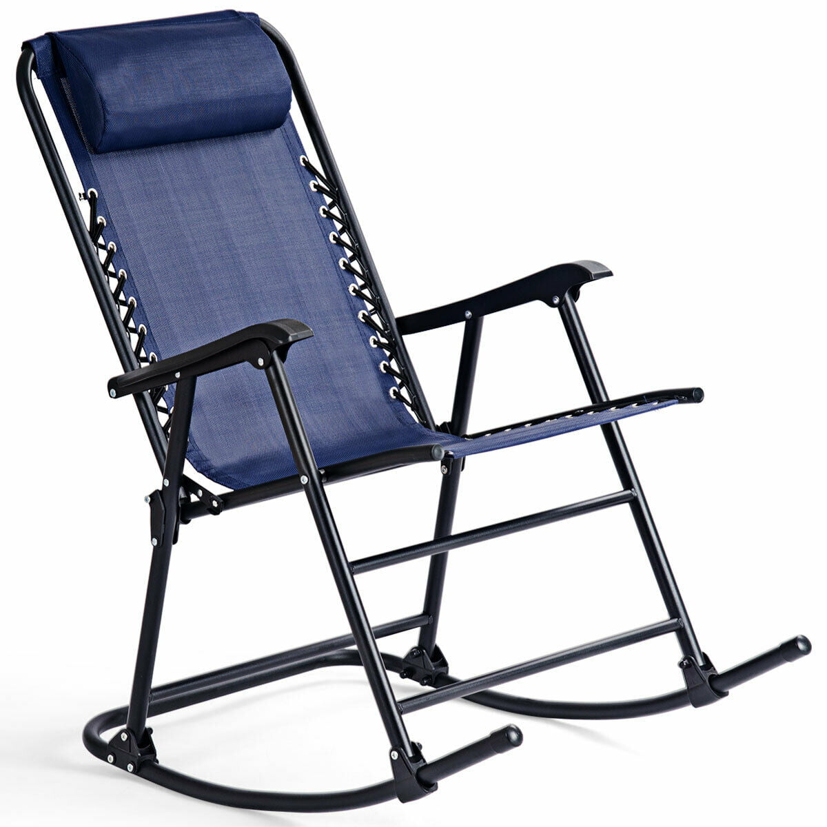 Folding Zero Gravity Rocking Chair w/ Headrest