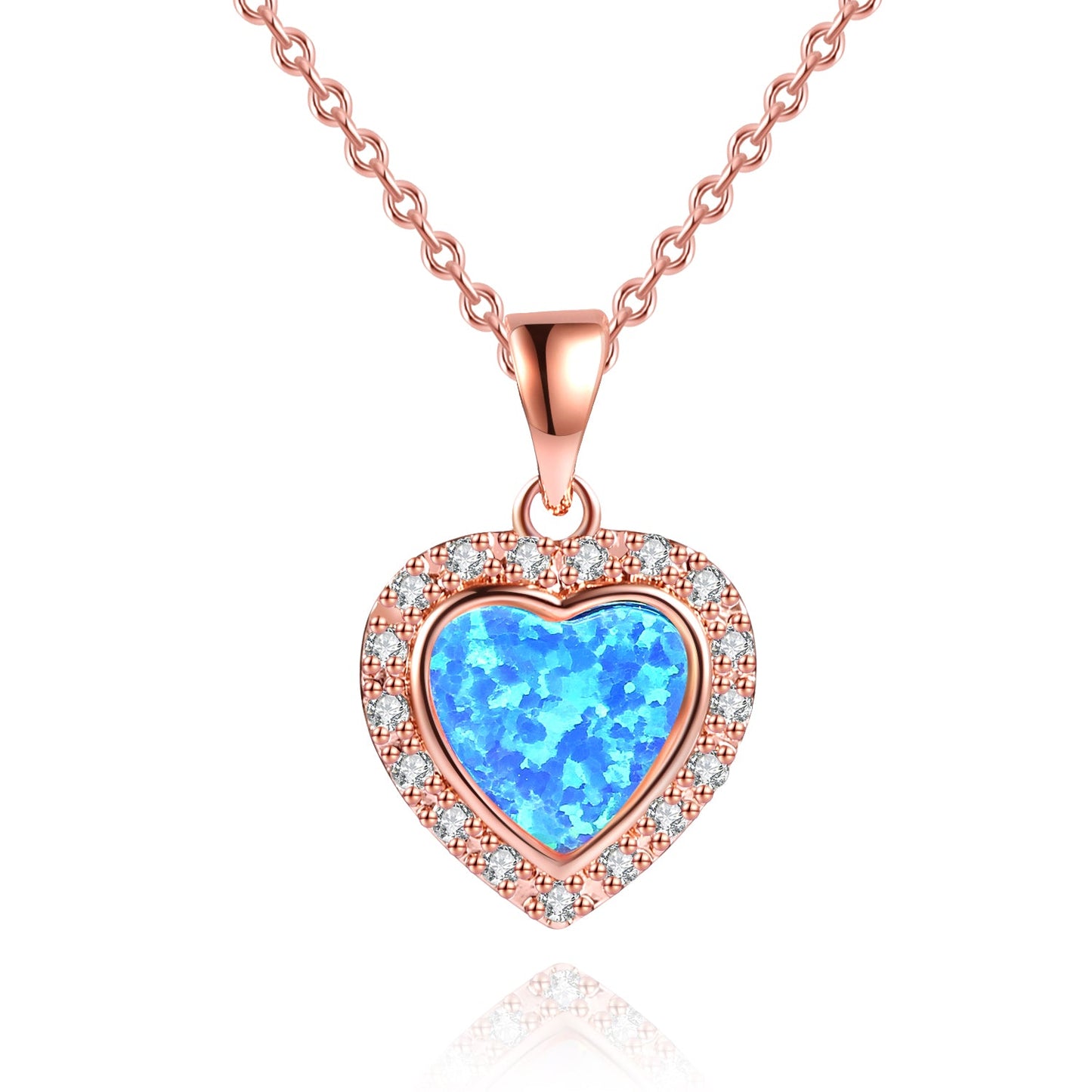 Heart Necklace for Women in 18k Rose Gold Overlay