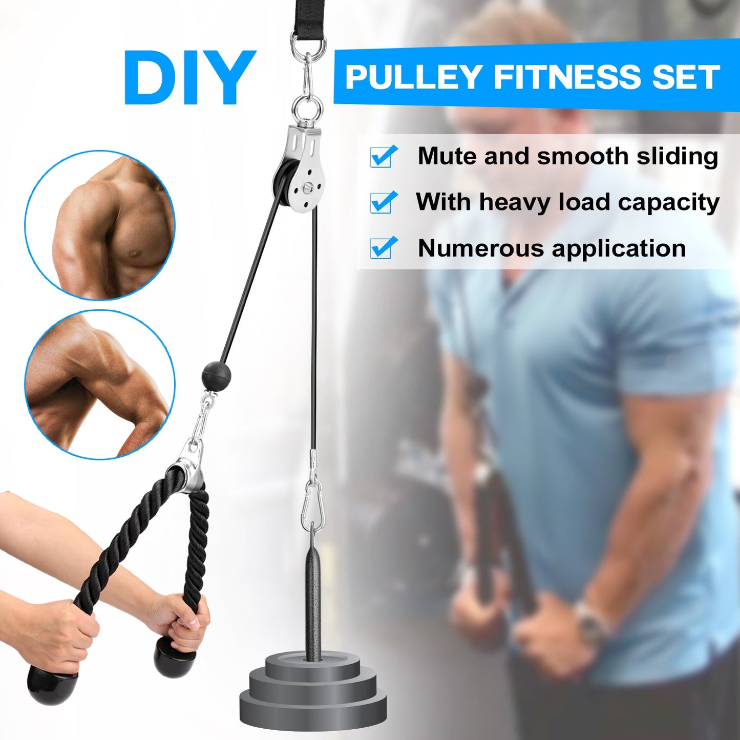DIY Pulley Cable Machine Attachment System Loading Pin Lifting-(A)