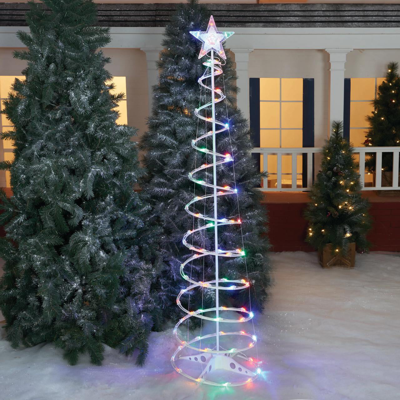 6' Light-Up LED Multicolor Spiral Christmas Tree, 80 Lights