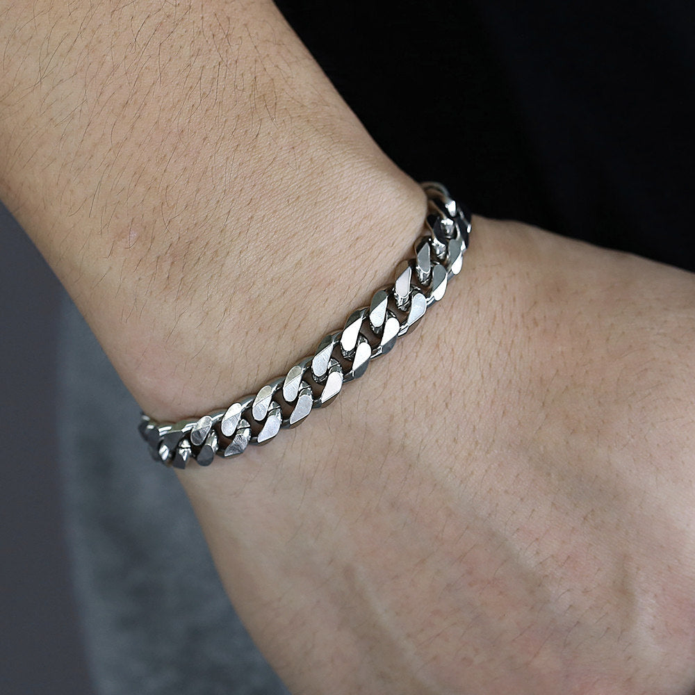 Stainless Steel Chain Bracelet Curb Cuban Link For Men