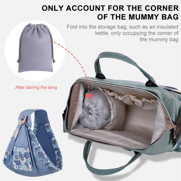 4 in 1 Baby Wrap Ergo Carrier Sling, Infant Breathable Cuddle Up Carrier Wrap, Blue