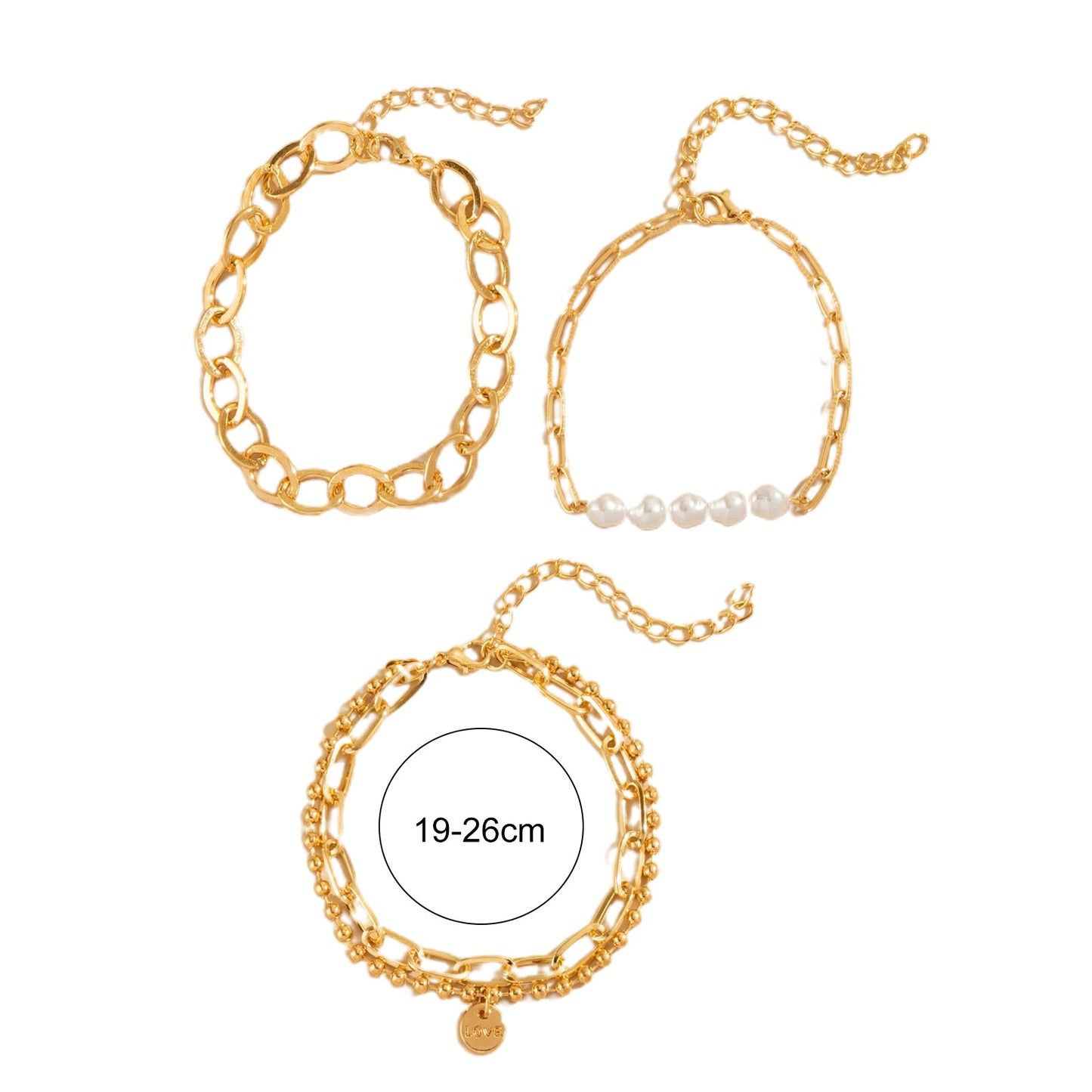 3Pcs Adjustable Women Bracelets