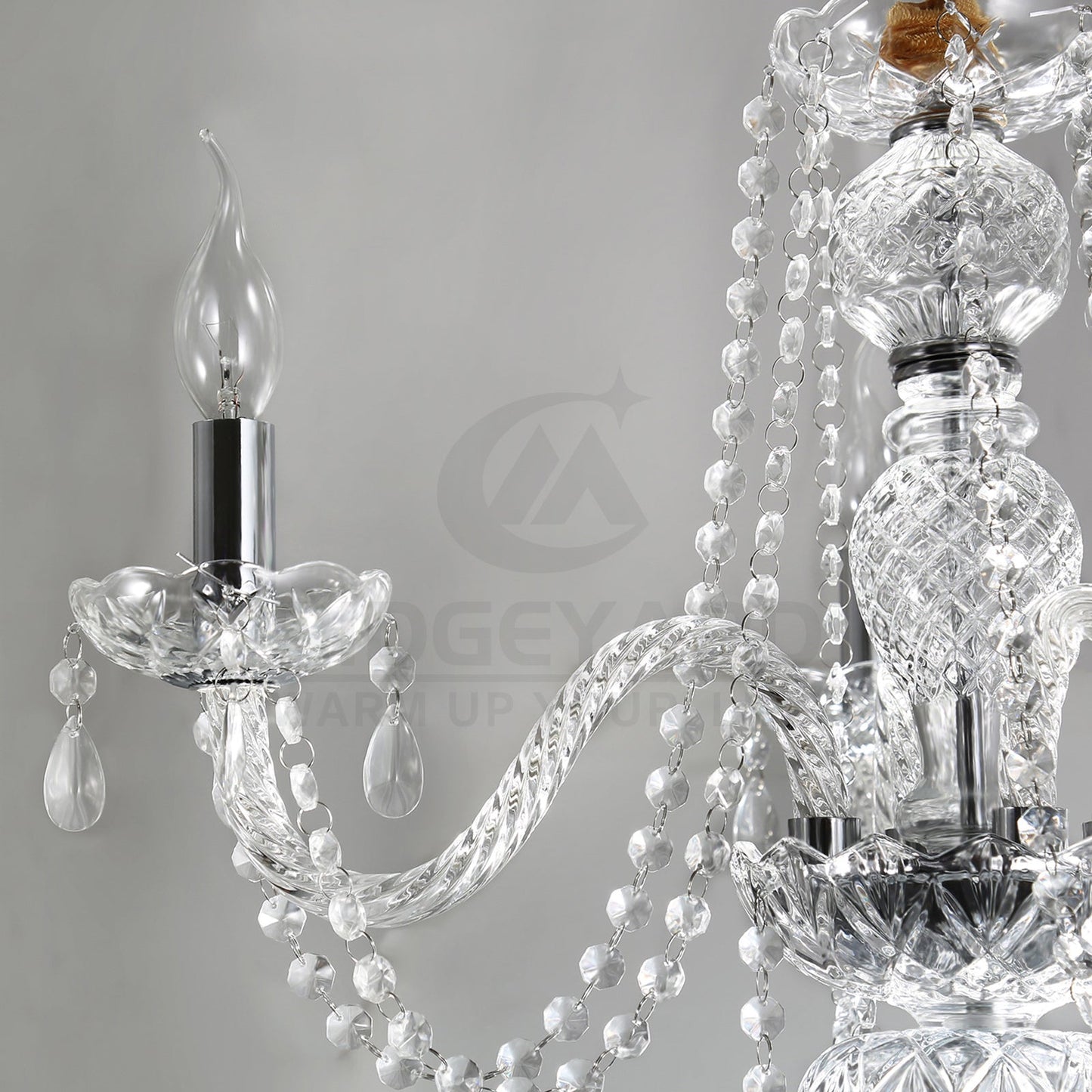 Clear Crystal Chandelier 4 Lights Pendant Ceiling Fixture