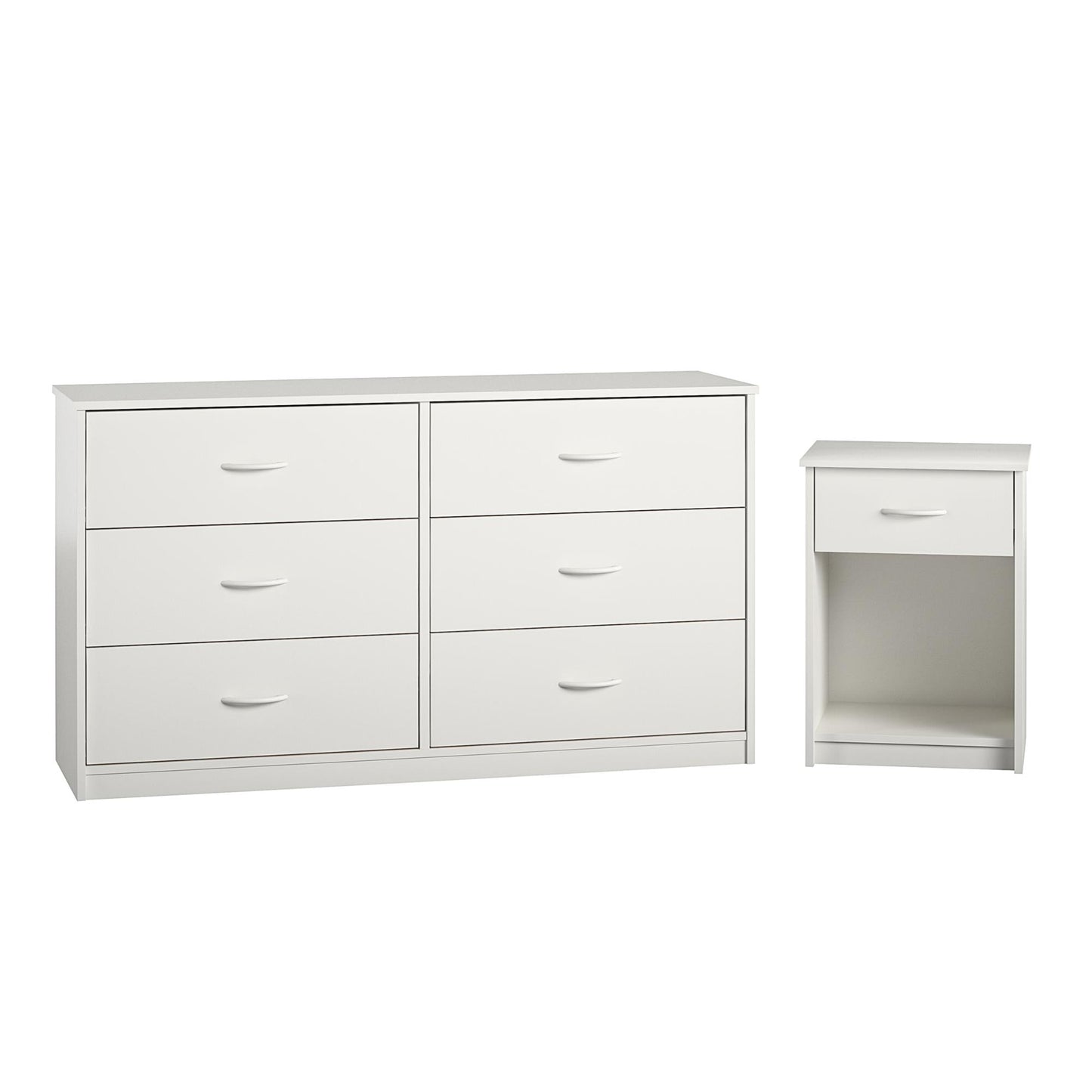 Nightstand with Drawer, White