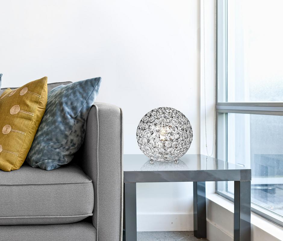 Elegant Designs Elipse 8 Inch Crystal Ball Sequin Table Lamp