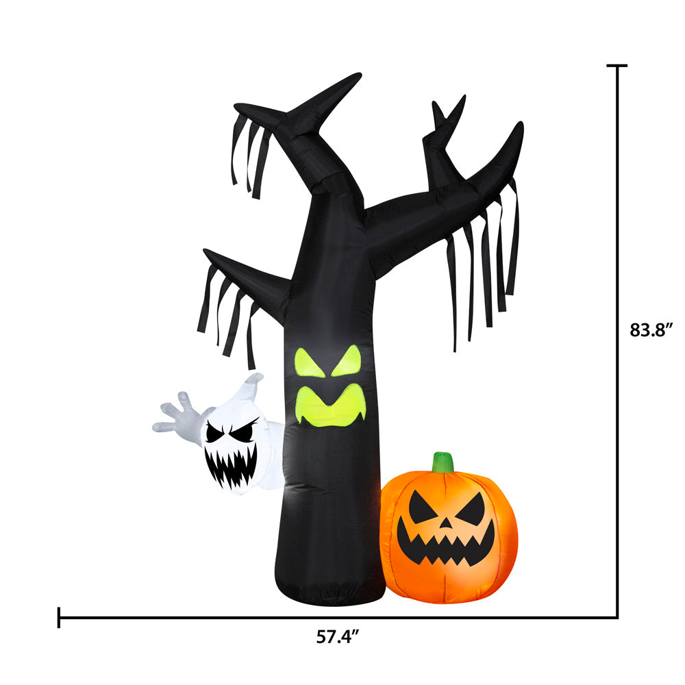 7' Halloween Inflatable Ghostly Tree for Home Decoration