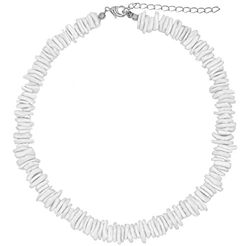 White Puka Shell Hawaiian Style Clam Chip Surfer Necklace for Men/ Women