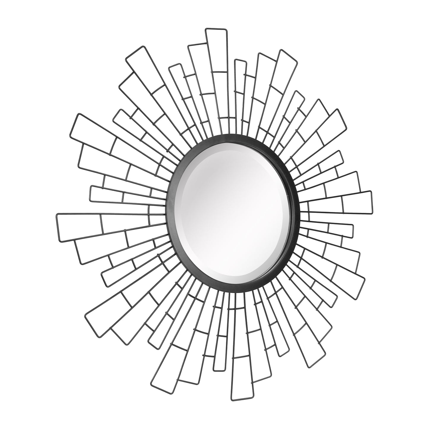 23.6" Traditional Metal Geometric Sunburst Wall Mirror