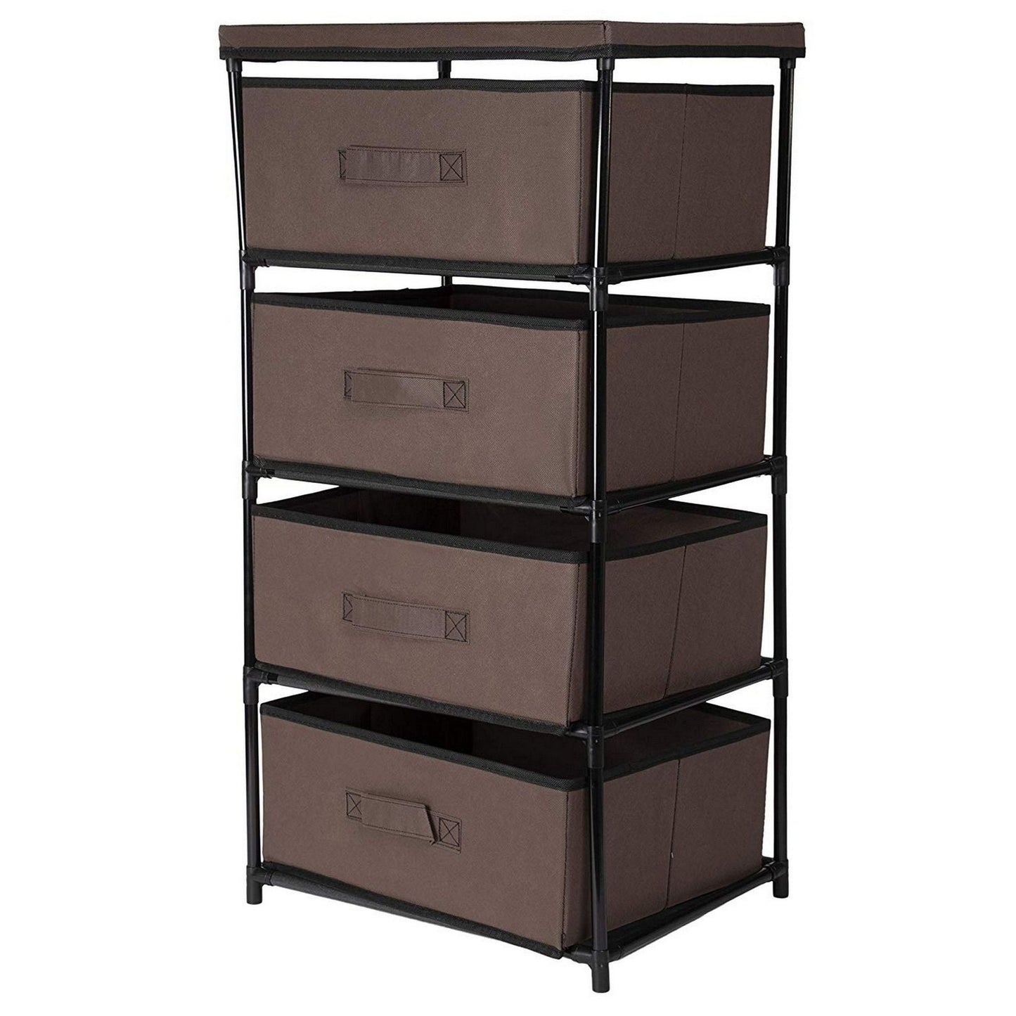 4 Layer Cabinet Clothes Organizer Storage w/  Dark Brown