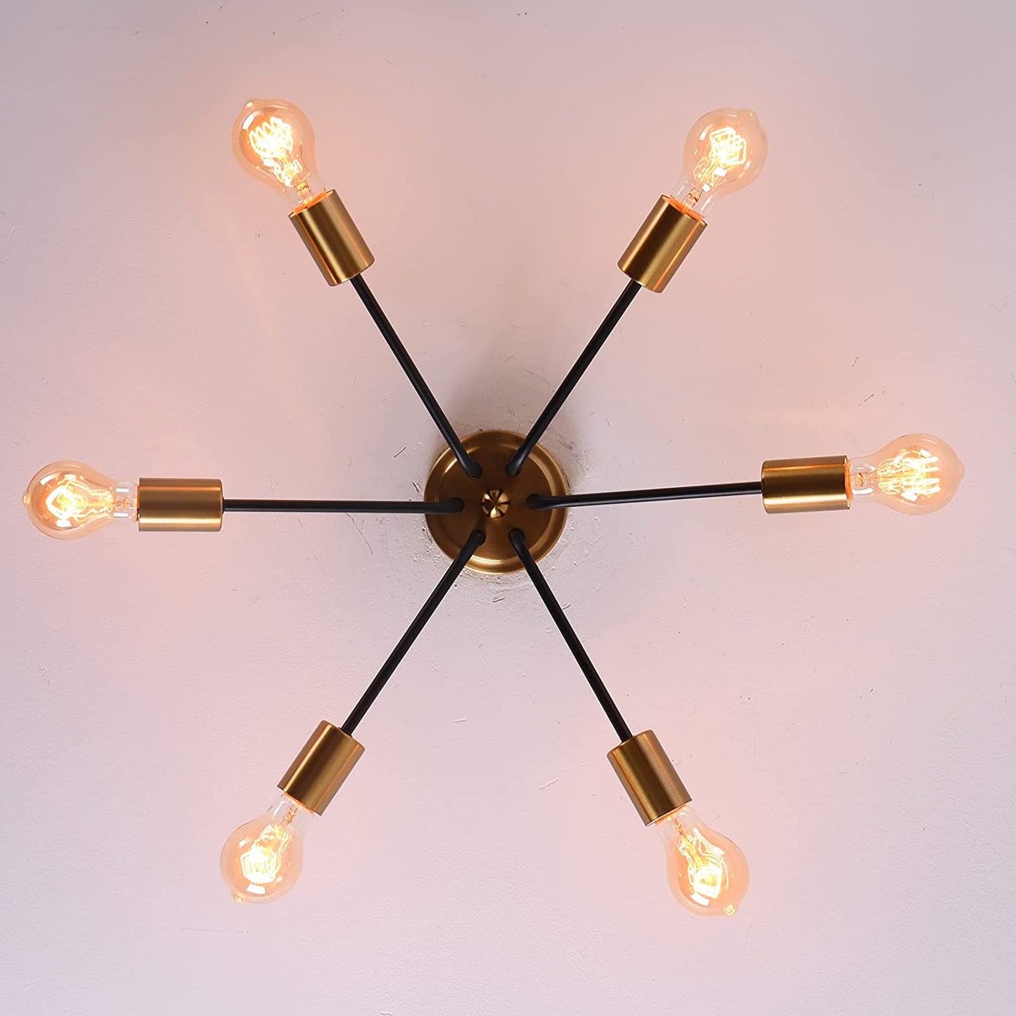 6-Light Semi Flush Sputnik Mount Ceiling Light Fixture