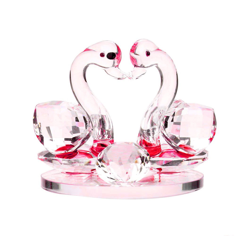 Crystal Swan Wedding Figurine for Home Decoration