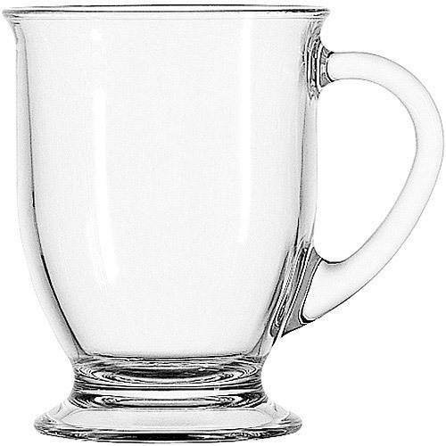 Clear Glass Café 16 Ounce Mug Set, 4 Piece Set