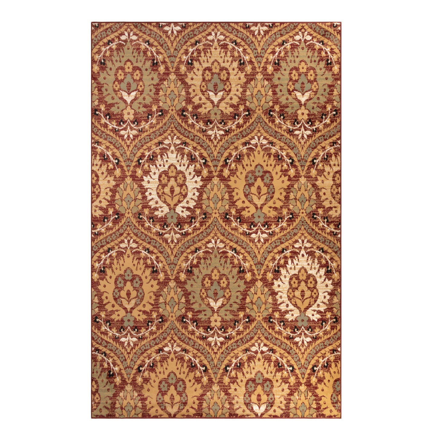 Augusta Oriental Floral Indoor Area Rug, Red, 4' x 6'