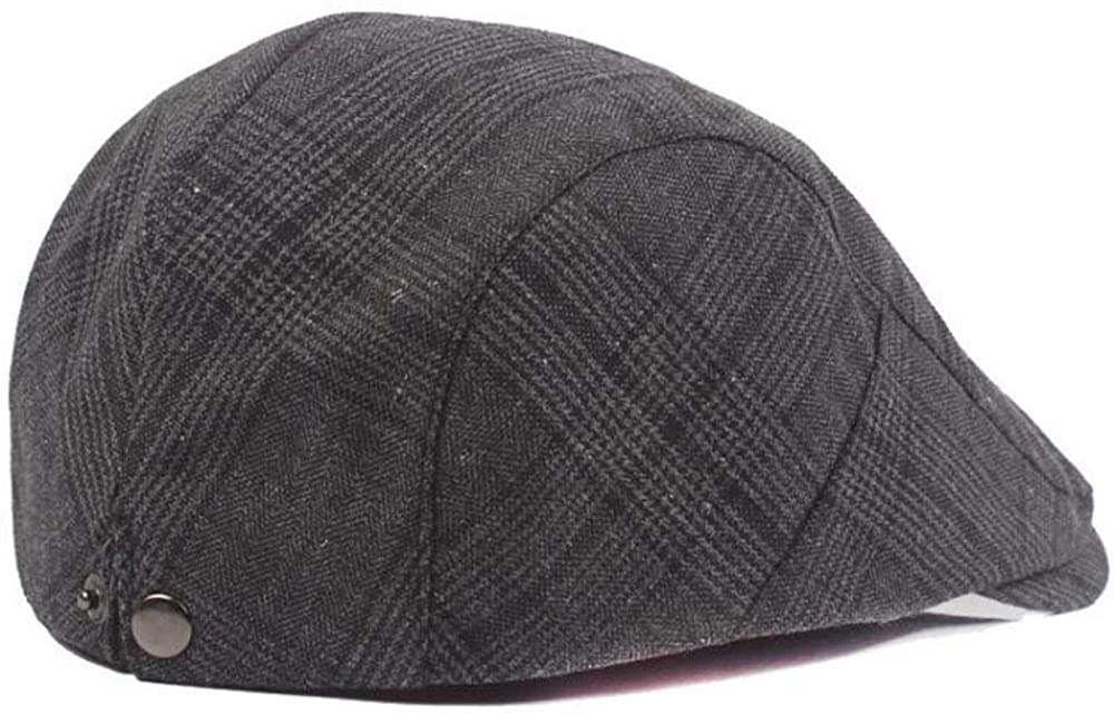 2 Pack Men's Cotton Flat Cap Ivy Gatsby Newsboy Hat (M)