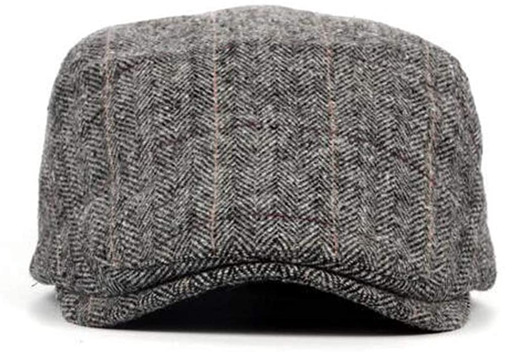 2 Pack Men's Cotton Flat Cap Ivy Gatsby Newsboy Hat (M)