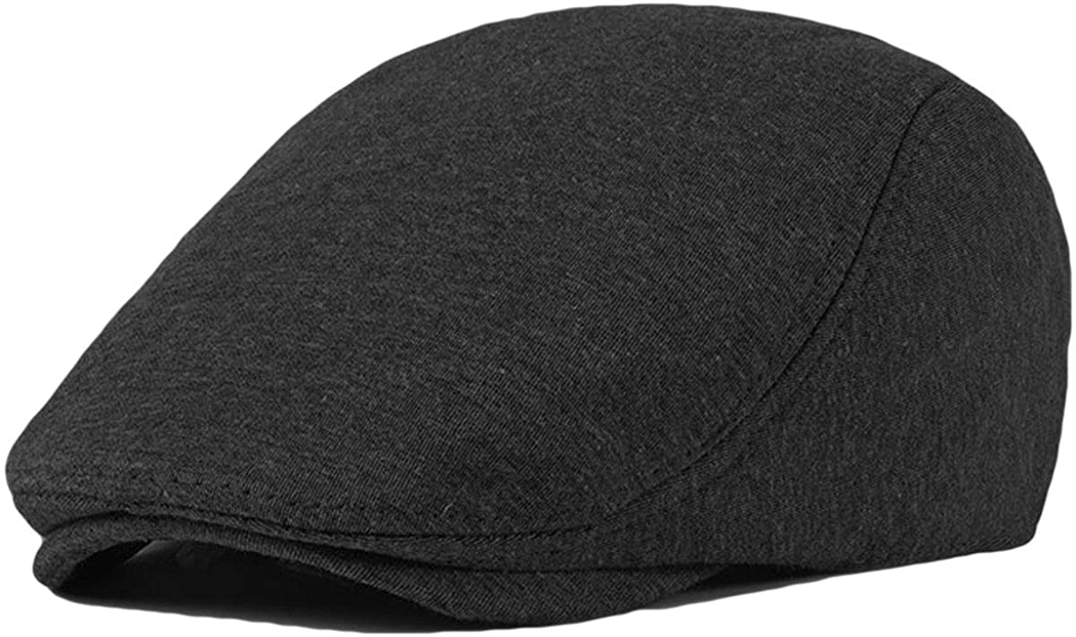 2 Pack Men's Cotton Flat Cap Ivy Gatsby Newsboy Hat (M)