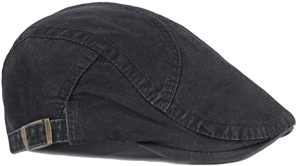 2 Pack Men's Cotton Flat Cap Ivy Gatsby Newsboy Hat (M)