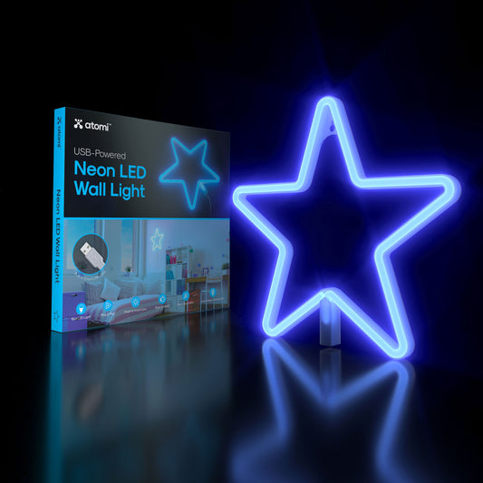 Neon LED Hanging Wall Art Star