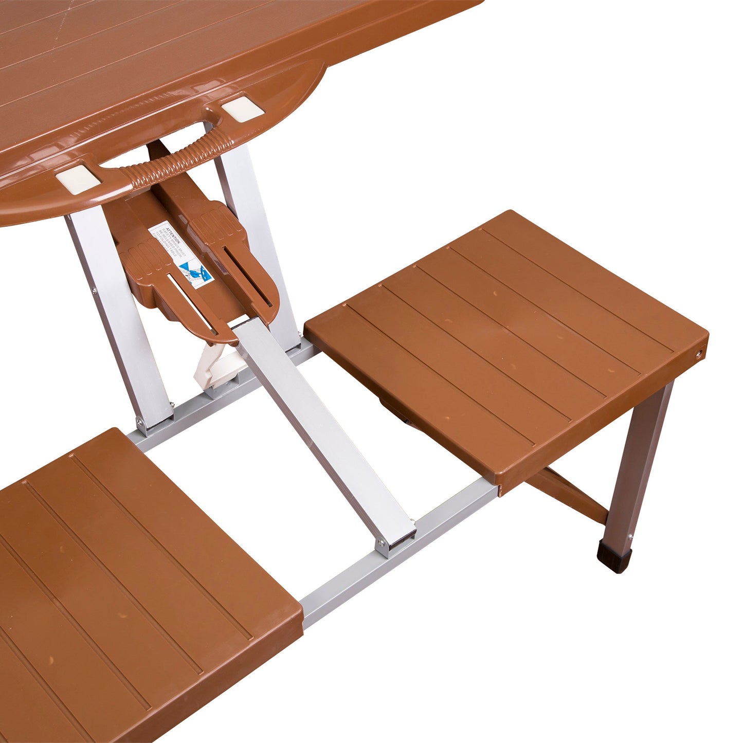 Folding Picnic Table w/ Umbrella, Aluminum Frame