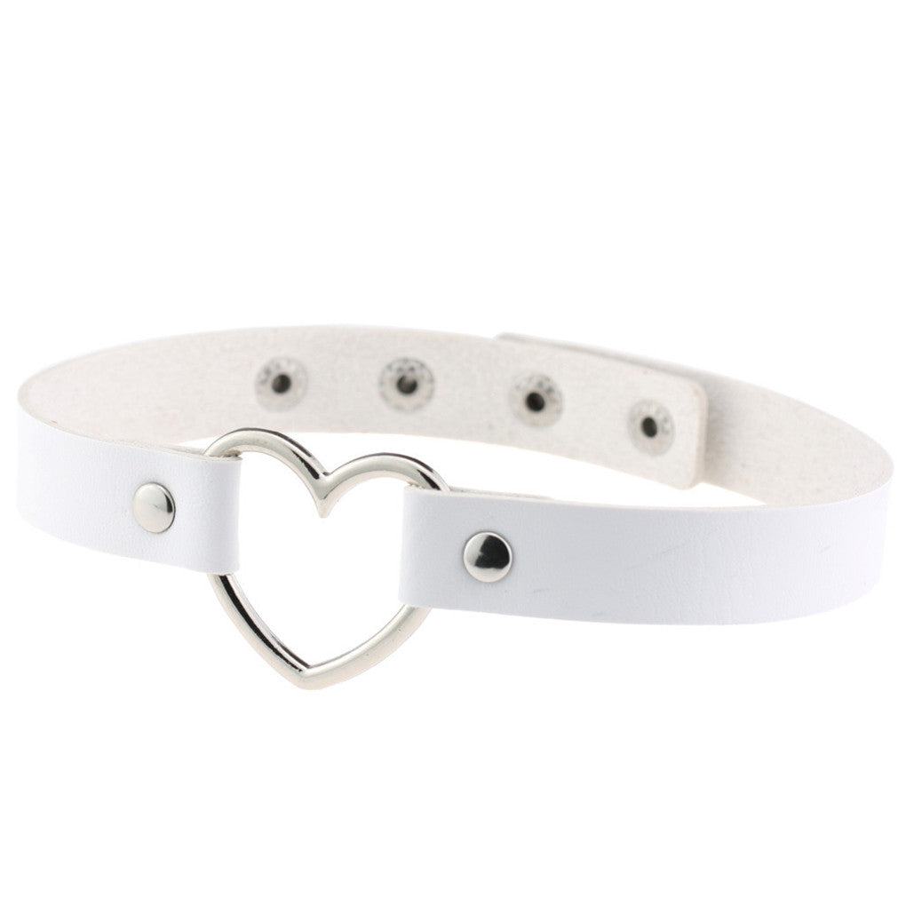 Leather Necklace for Women -Heart-shaped Collar