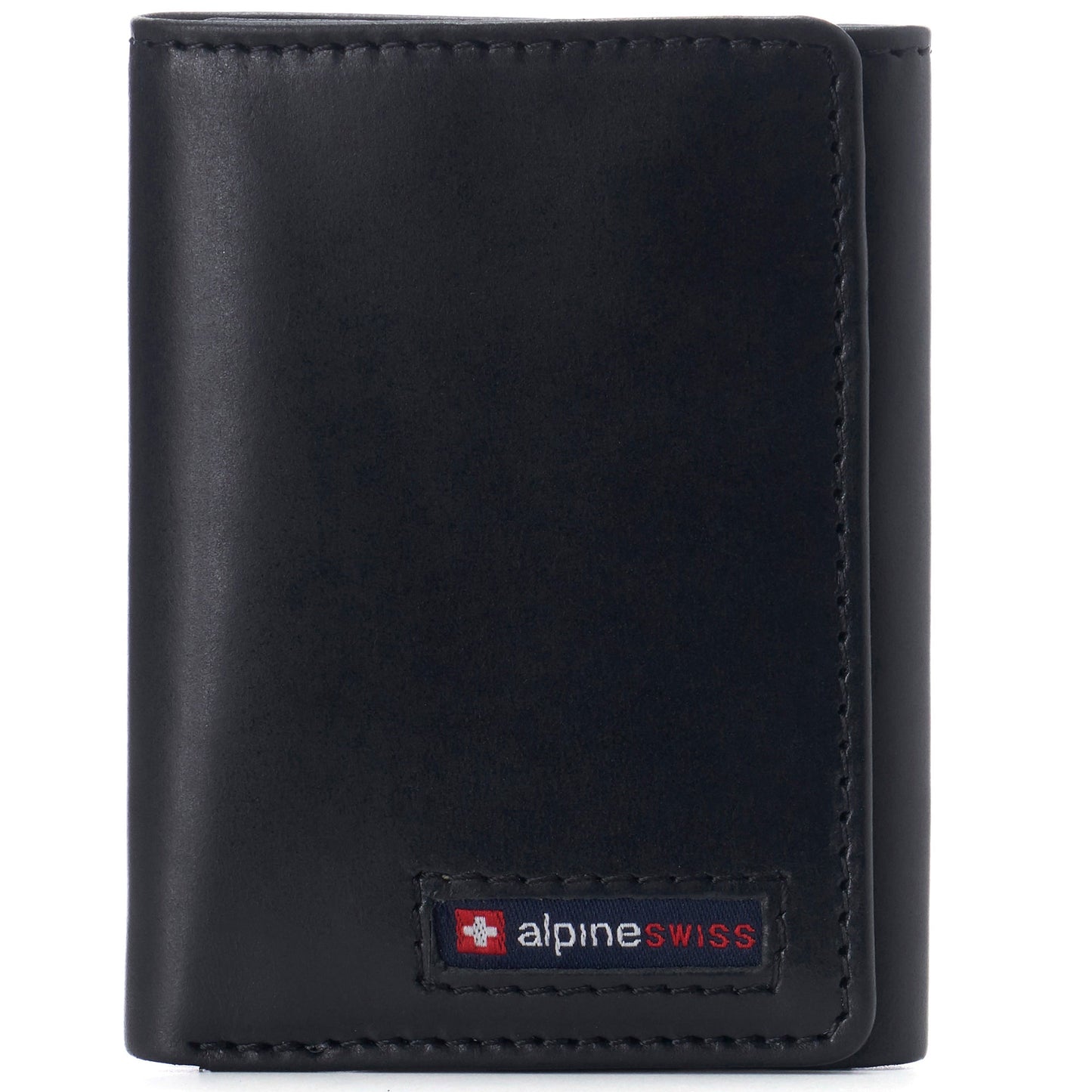 Mens RFID Protected Trifold Genuine Leather Wallet ID Window