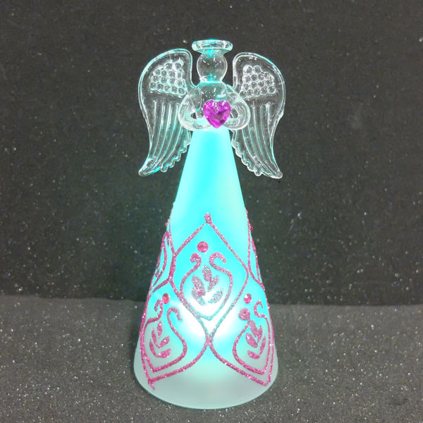 6-inch Glass Birthstone Color Changing Angel Figurine