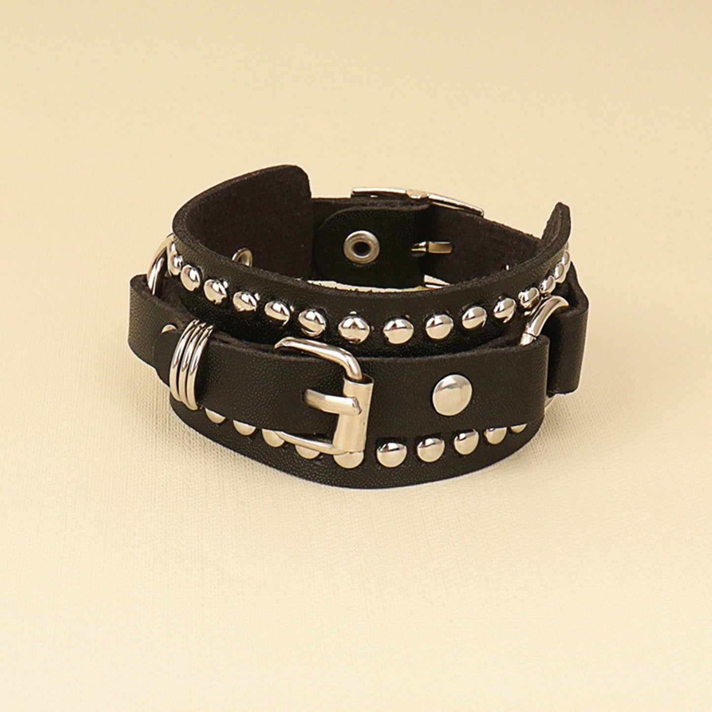 Punk Rock Cuff Wrap Leather Bracelet  for Men/Women