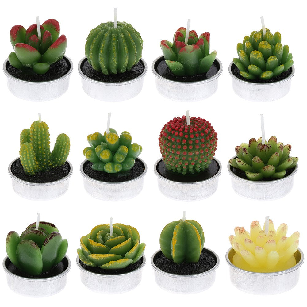 12 Pieces Cactus Tealight Candle