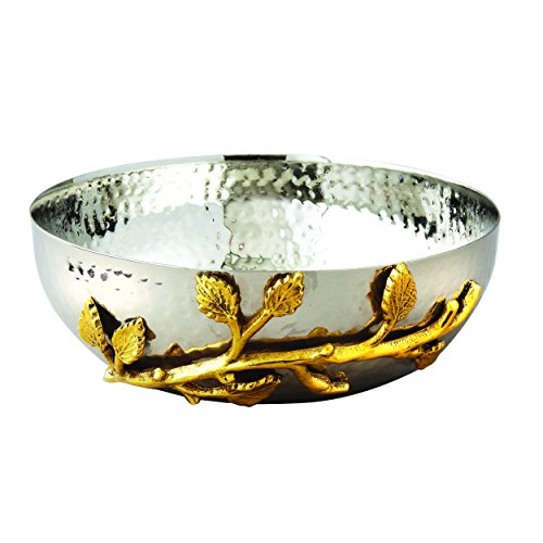 Golden Vine Hammered Stainless Steel Salad Bowl, 6.5-Inch