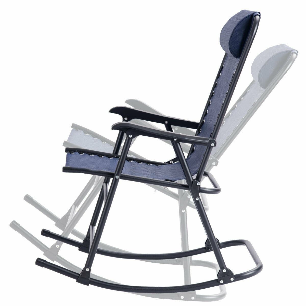 Folding Zero Gravity Rocking Chair w/ Headrest