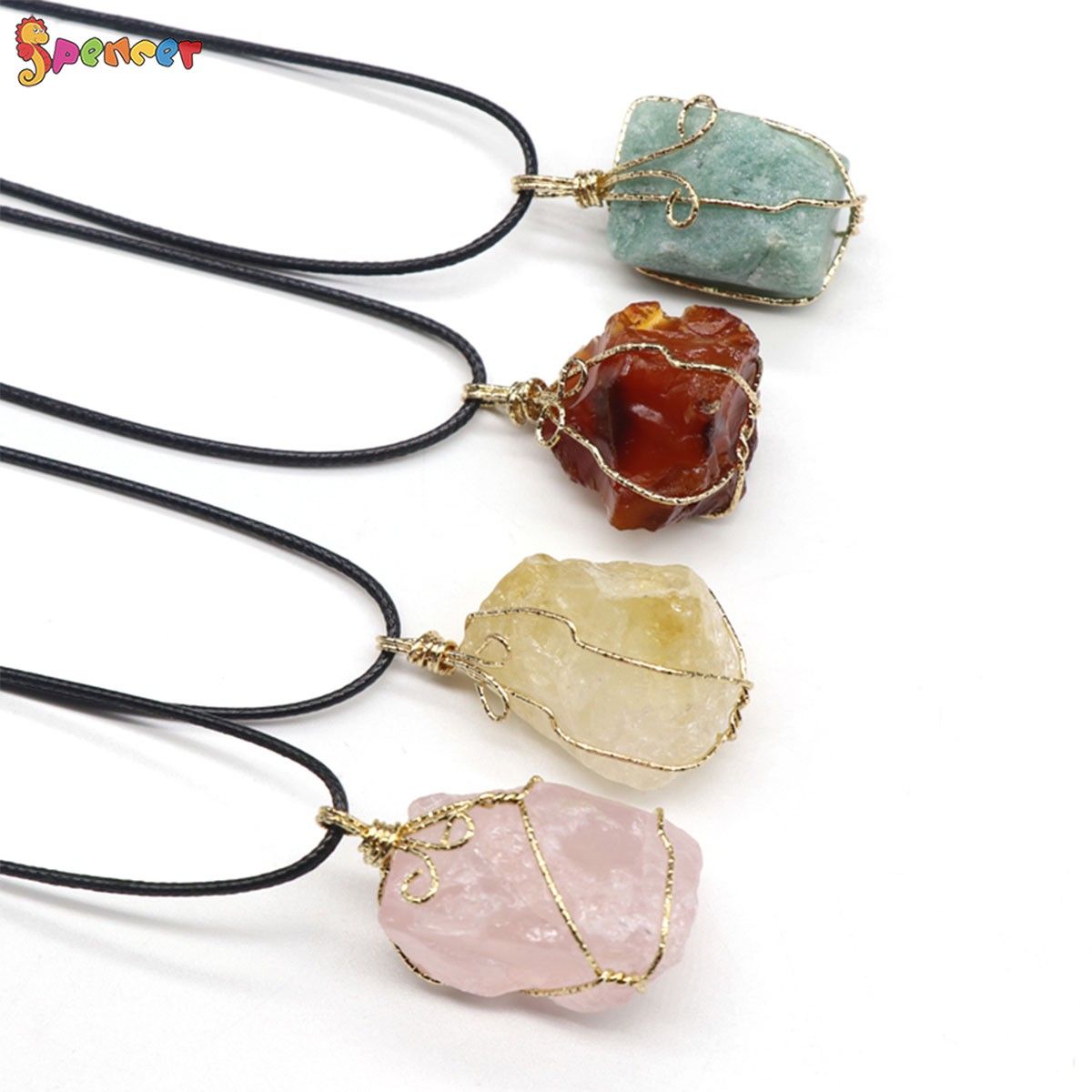 Natural Raw Amethyst Stone Pendant Necklace