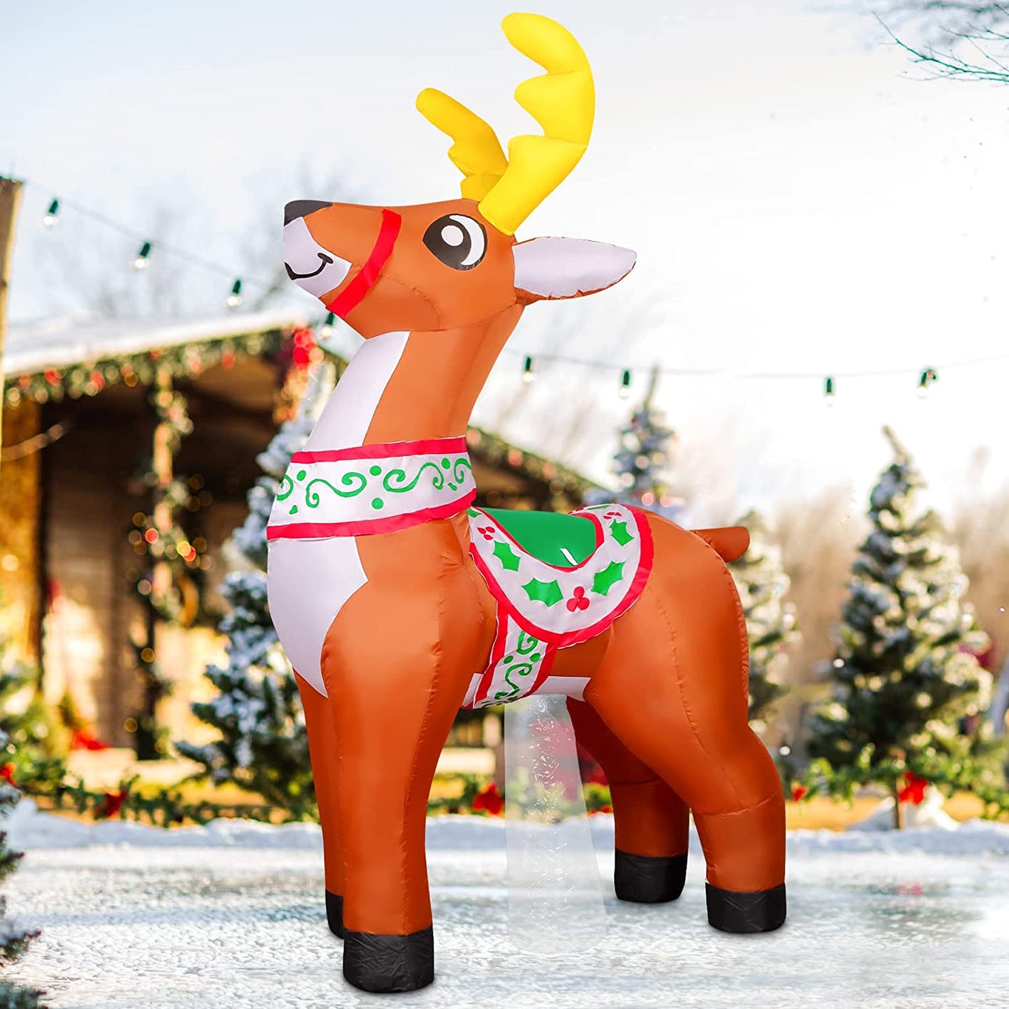 5.5 FT  Christmas Inflatables Reindeer w/ LEDs