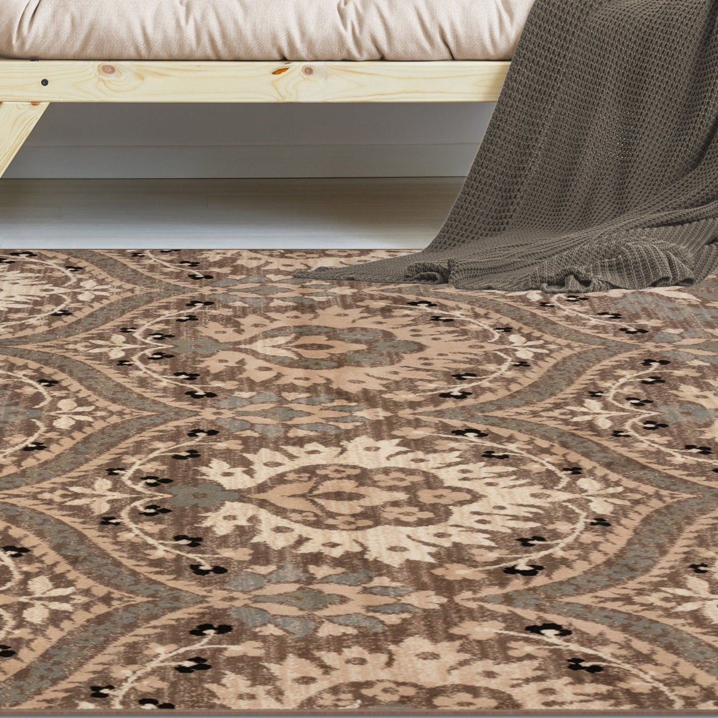 Augusta Floral Indoor Area Rug, Light Blue, 4' x 6'