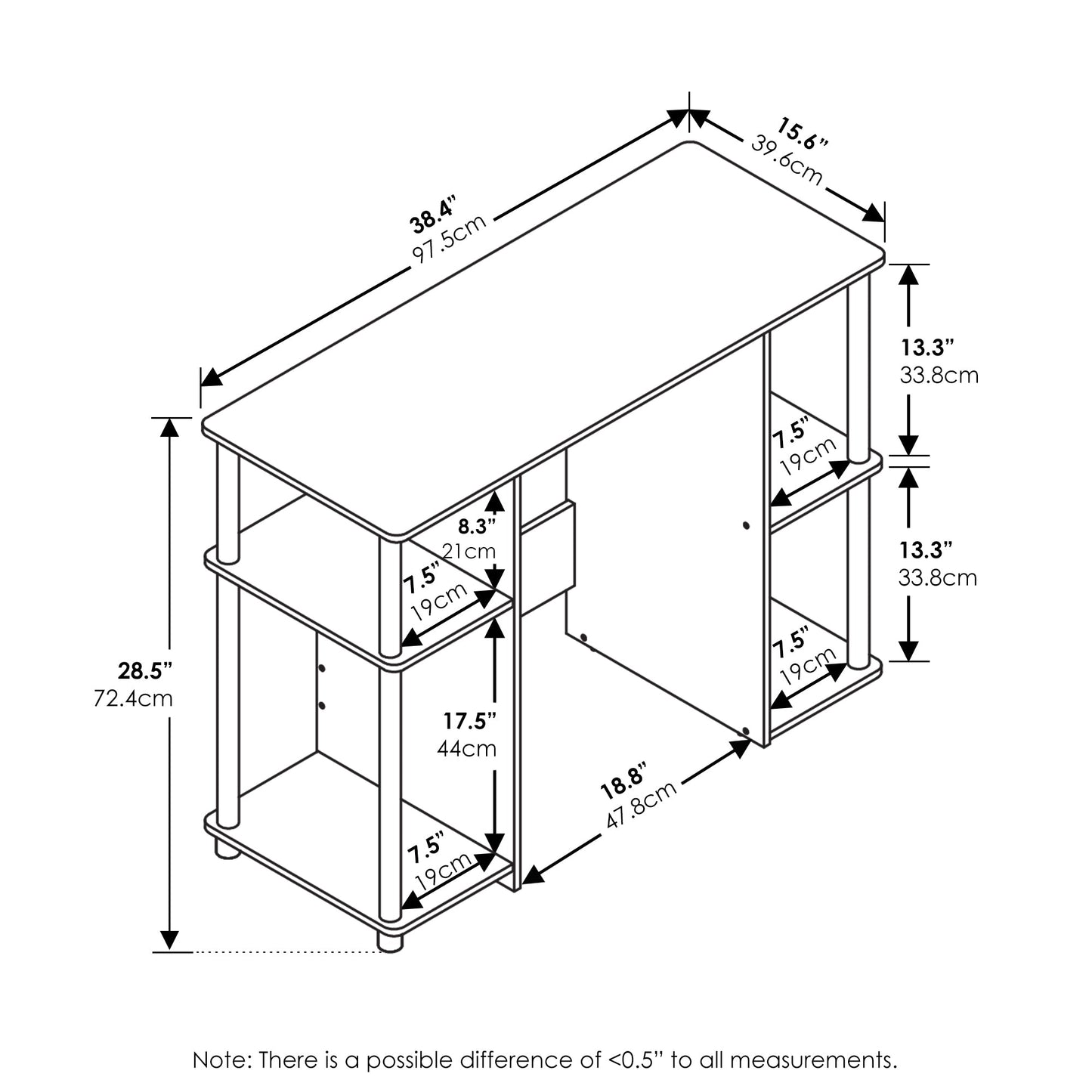 Compact Computer Study Desk