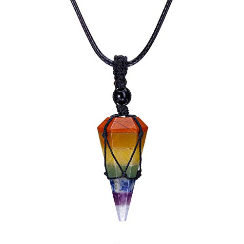 Healing Crystal GemStone Pointed Pendant Necklaces for Men/Women