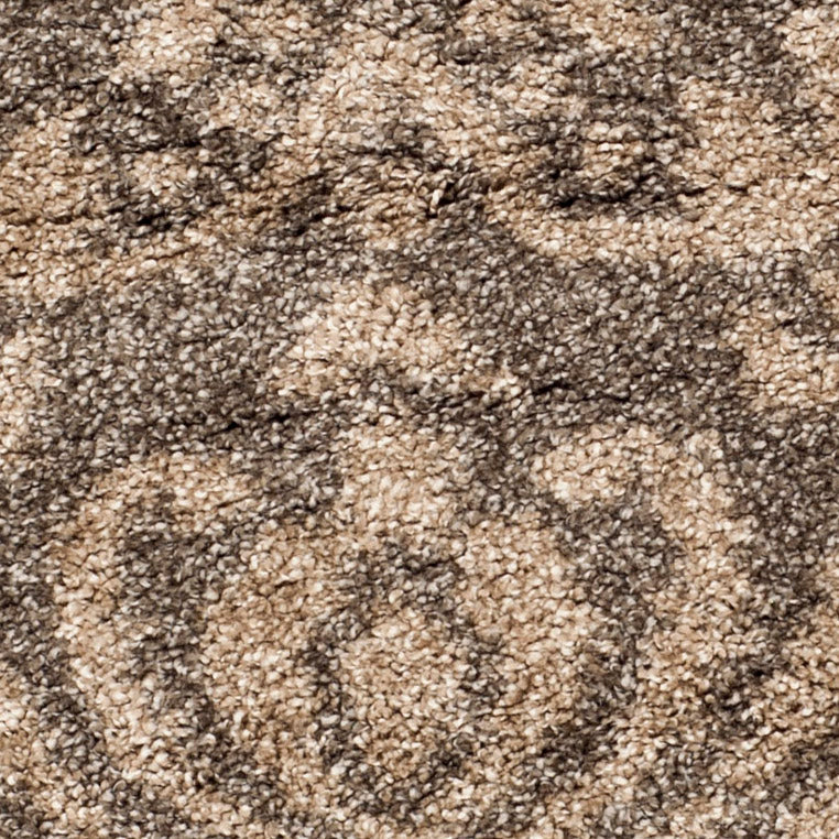 Florida Desmond Damask Plush Shag Area Rug, Smoke/Beige, 3'3" x 5'3"